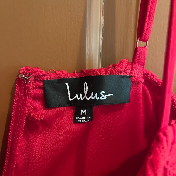 Lulu’s So Into You Red Crochet Lace Bustier Skater Dress - Picture 3 of 3
